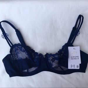 Simone Perele Delice Demi Bra. Cosmos/navy. 36B.